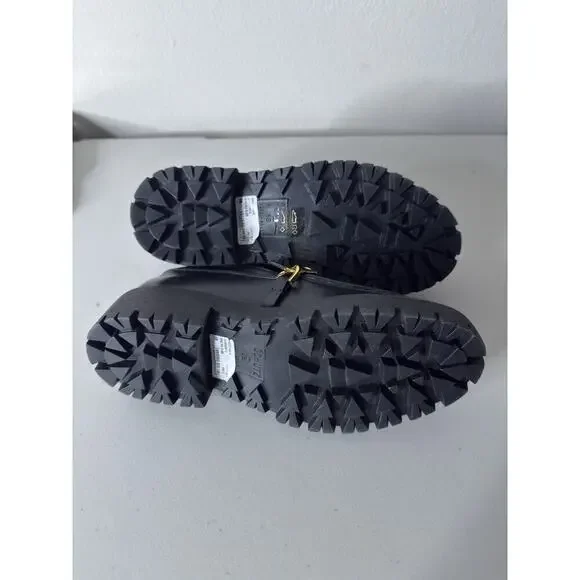 Schutz 6B Womens Black Leather Gold Chain Christie Loafers Slip On Muller Patent - Picture 8 of 9